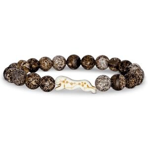 Fahlo Kalahri Brown Stone Beaded The Sprint Cheetah Tracking Stretch Bracelet
